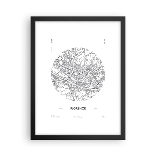 Poster în ramă neagră - Anatomia Florenței - 30x40 cm