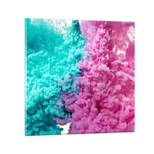 Tablou pe sticlă - O ciocnire decisivă - 40x40 cm