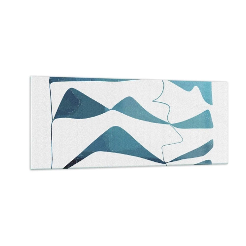 Tablou pe sticlă - Abstracție: relație turcoaz - 100x40 cm