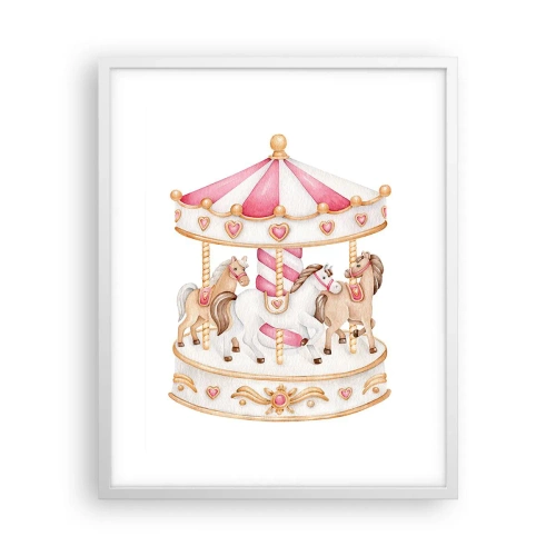 Poster în ramă albă - Lumea dulce a copilăriei - 40x50 cm