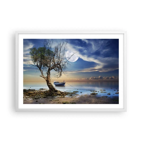 Poster în ramă albă - Este acesta sfârșitul sau începutul? - 70x50 cm