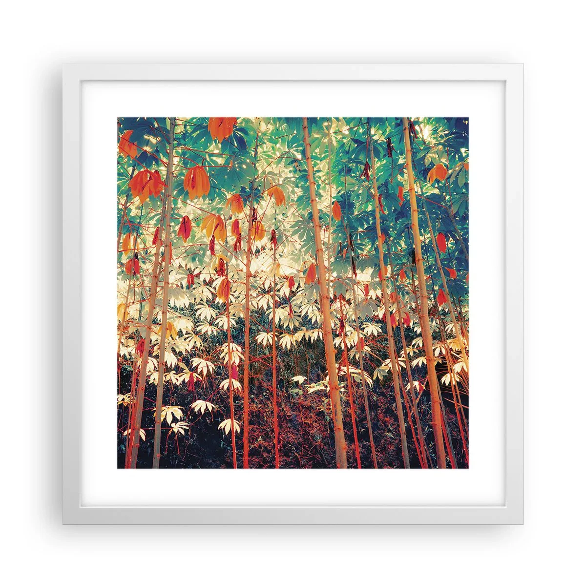 Poster în ramă albă - Viața secretă a frunzelor - 40x40 cm