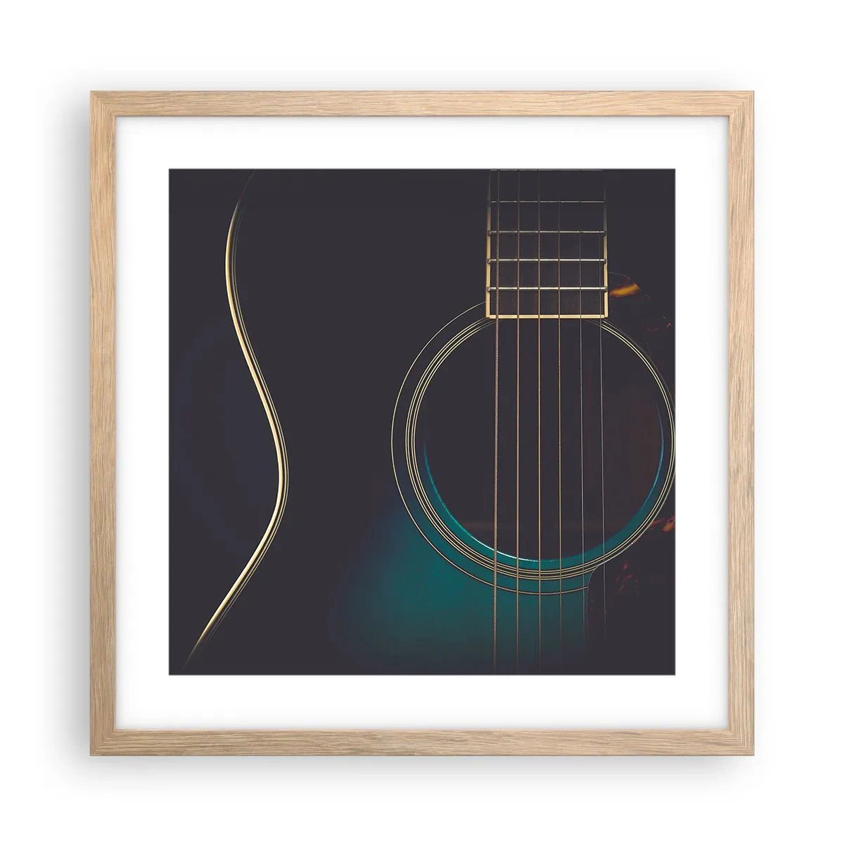 Poster în ramă de stejar deschis - O clipă înainte de a suna - 40x40 cm