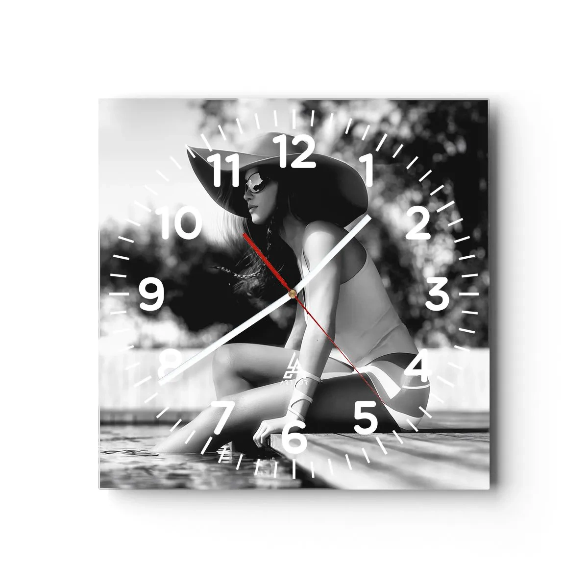 Ceas de perete - Ceas pe sticlă - Vis de vară - 40x40 cm