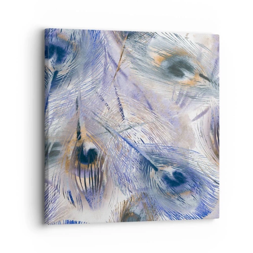Tablou pe pânză - Compoziția penelor de păun - 30x30 cm