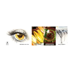 Mostră tapet autocolant Deluxe Sticker - O privire la fel de fierbinte ca vara - Abstracția, Grafică, Ochi - 100x30 cm