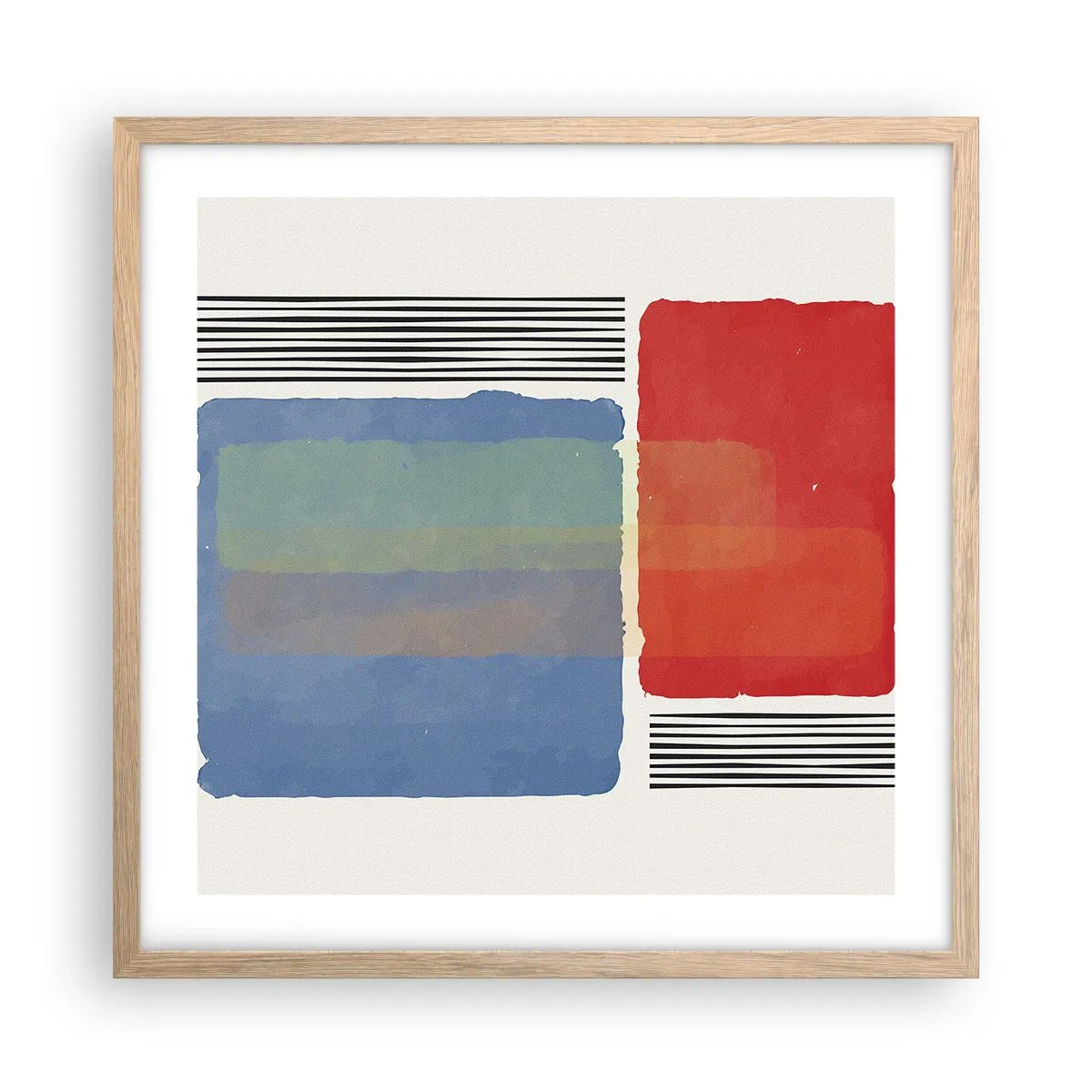 Poster în ramă de stejar deschis - Spiritul și litera geometriei - 50x50 cm