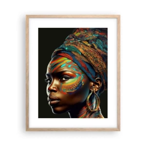 Poster în ramă de stejar deschis - Regina africană - 40x50 cm