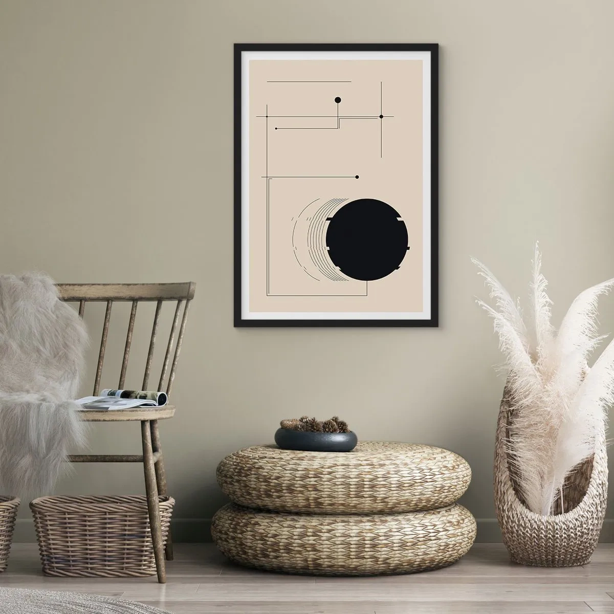 Poster în ramă neagră - Compoziție flexibilă și dinamică - 61x91 cm