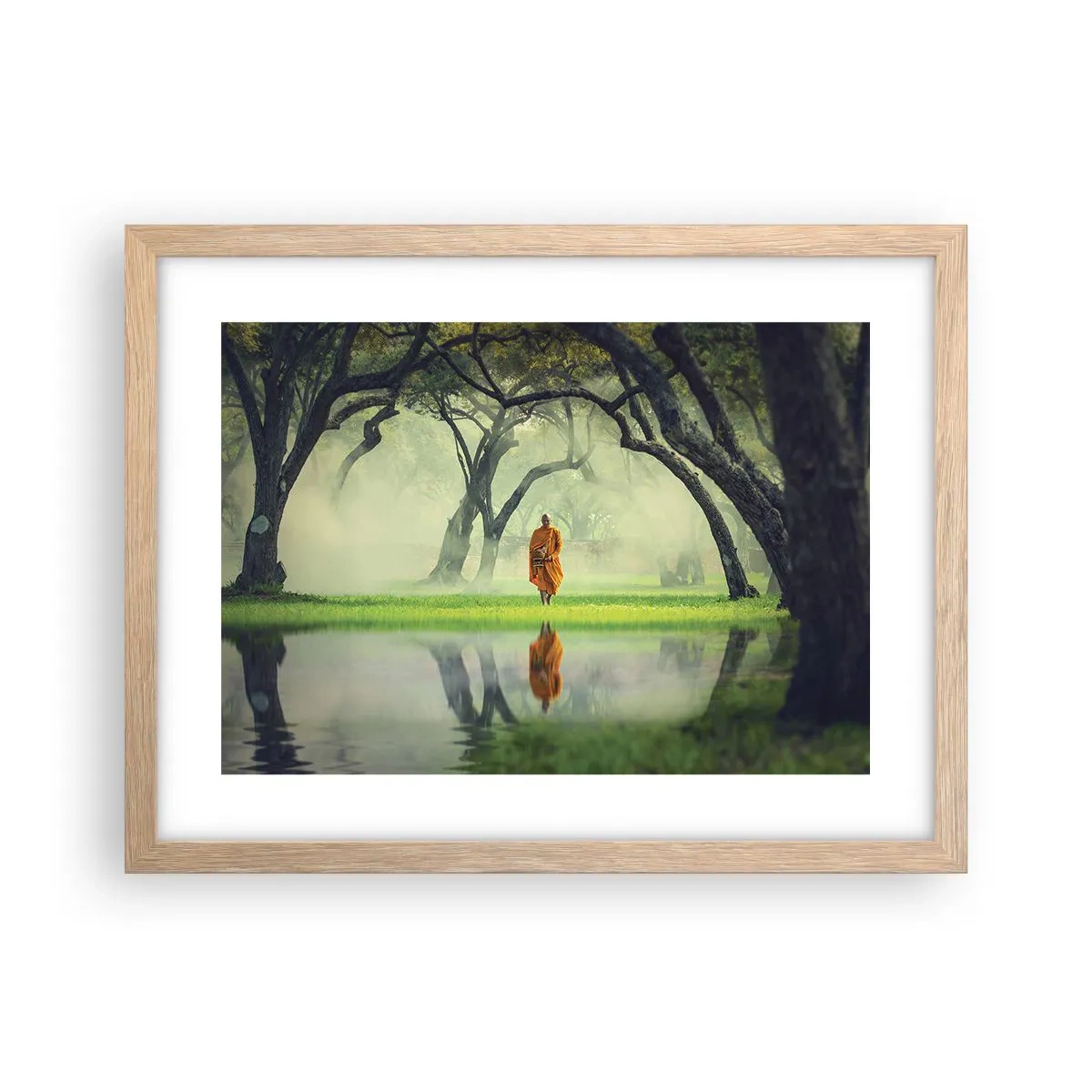 Poster în ramă de stejar deschis - Pe drumul spre iluminare - 40x30 cm