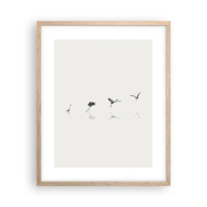Poster în ramă de stejar deschis - Patru pași simpli - 40x50 cm