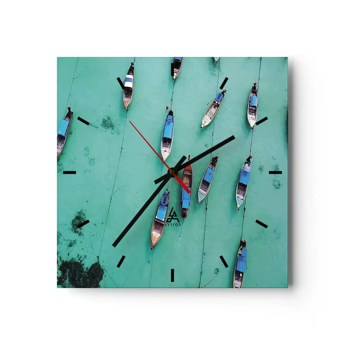 Ceas de perete - Ceas pe sticlă - În așteptare - 40x40 cm