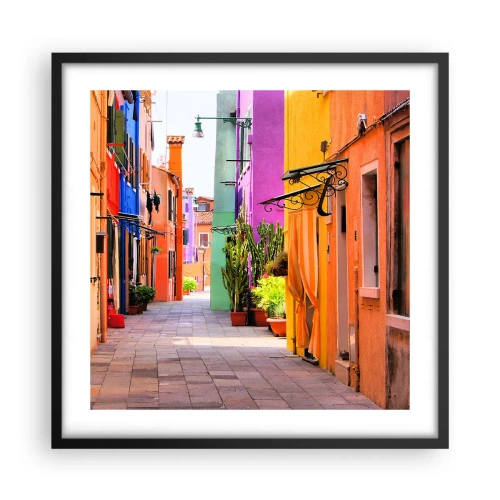Poster în ramă neagră - Aleea curcubeului - 50x50 cm