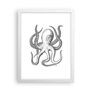 Poster în ramă albă - Dansând cu valurile - 30x40 cm