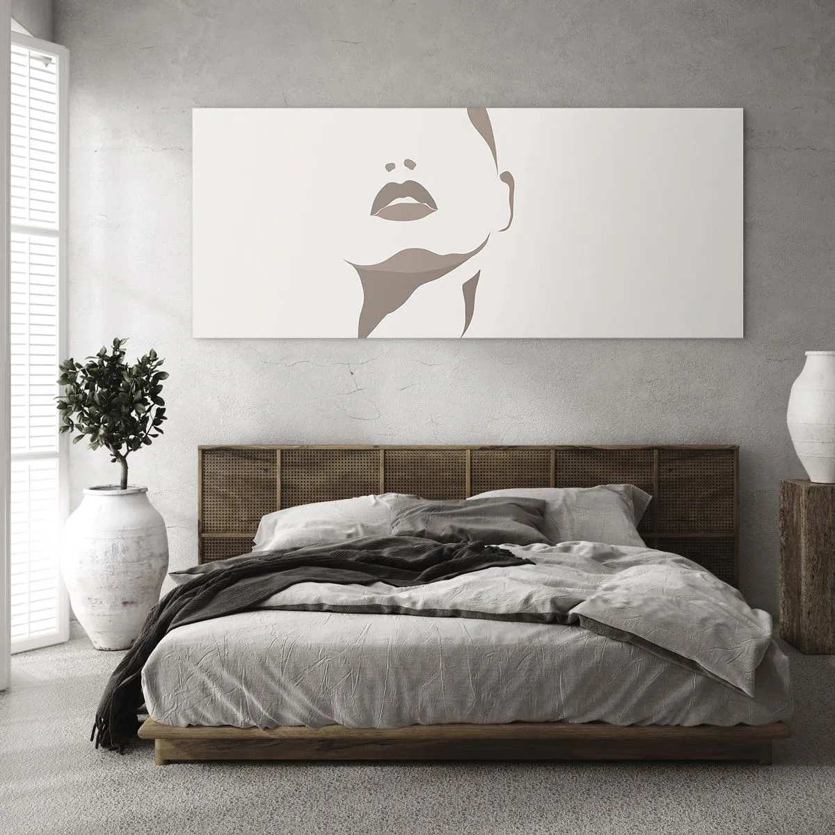 Tablou pe sticlă - Creată din lumină și umbră - 100x40 cm
