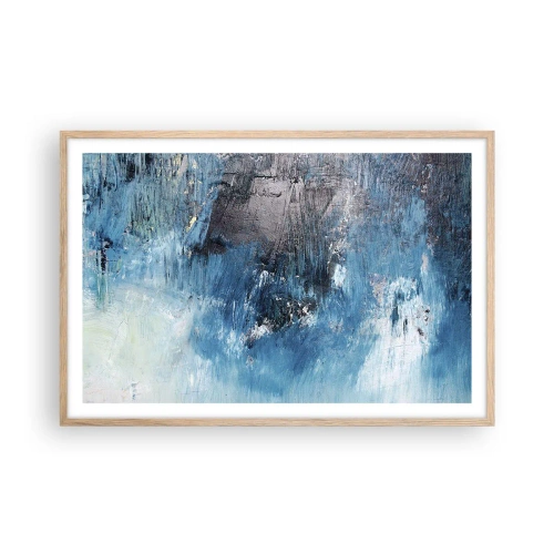 Poster în ramă de stejar deschis - Rapsodie albastră - 91x61 cm