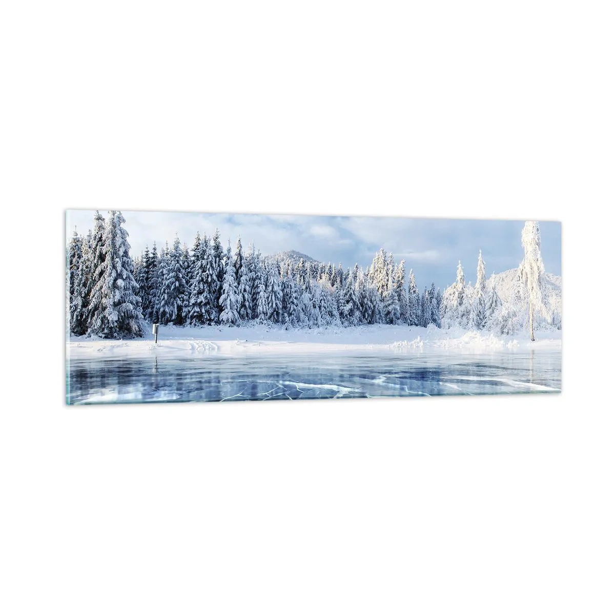 Tablou pe sticlă - O priveliște orbitoare și cristalină - 90x30 cm