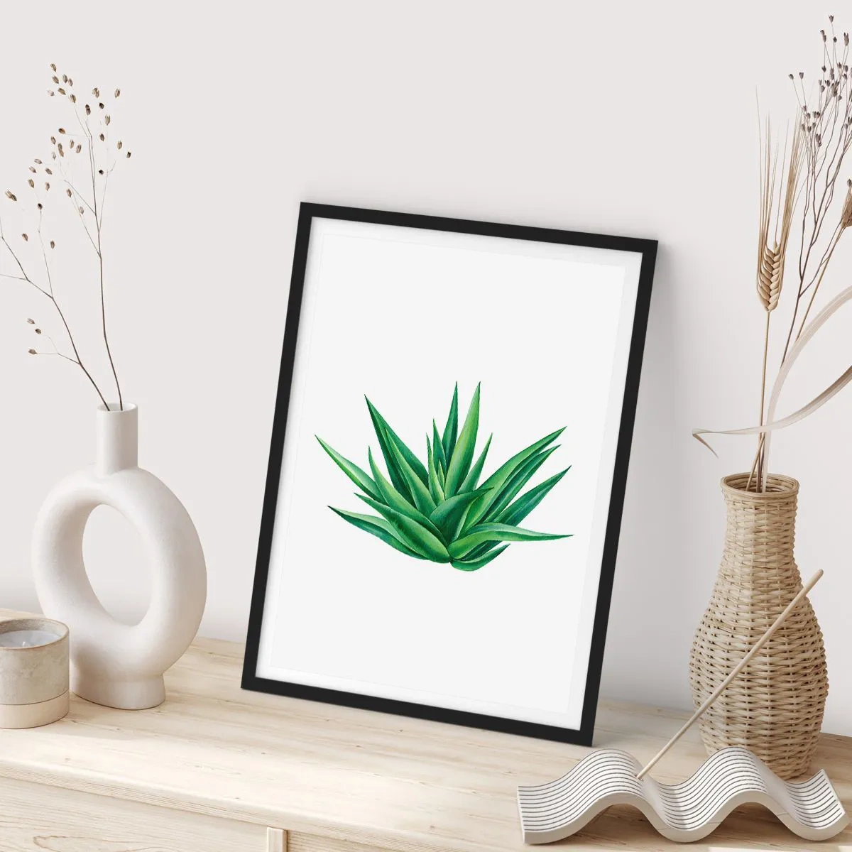 Poster în ramă neagră - Verde - putere - viață - 30x40 cm