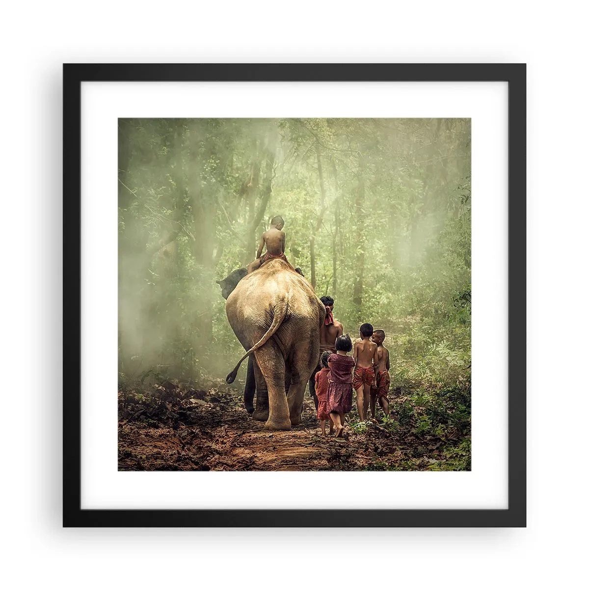 Poster în ramă neagră - Noua Carte a Junglei - 40x40 cm