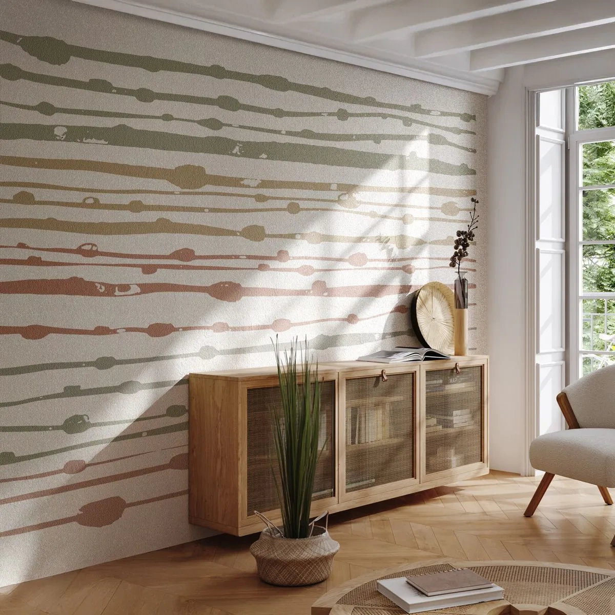 Tapet Standard Eco - Notația culorilor muzicale - Minimalism, Pastel, Bucată - 350x256 cm