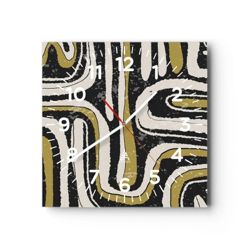 Ceas de perete - Ceas pe sticlă - Compoziție: pasaje și alei - 40x40 cm