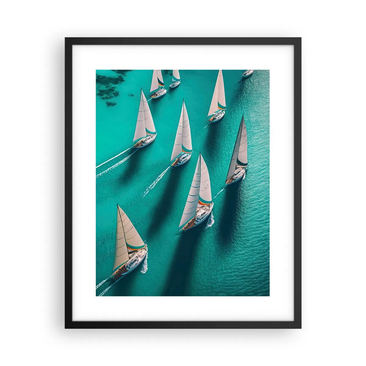 Poster în ramă neagră - Cursa cu vântul - 40x50 cm