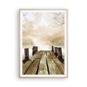 Poster în ramă de stejar deschis - Tristețea blândă a toamnei - 70x100 cm