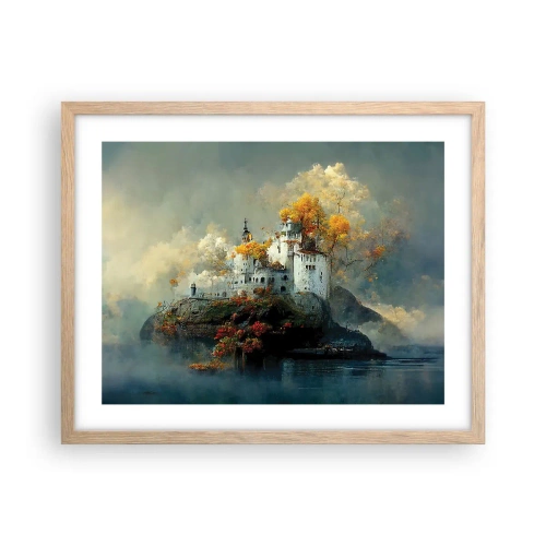 Poster în ramă de stejar deschis - Începutul unei povești romantice - 50x40 cm