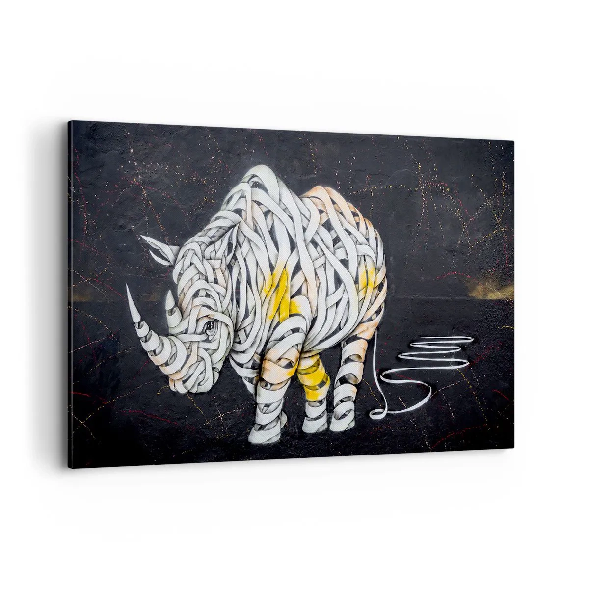Tablou pe pânză - Rinocer cu piele delicată - 120x80 cm
