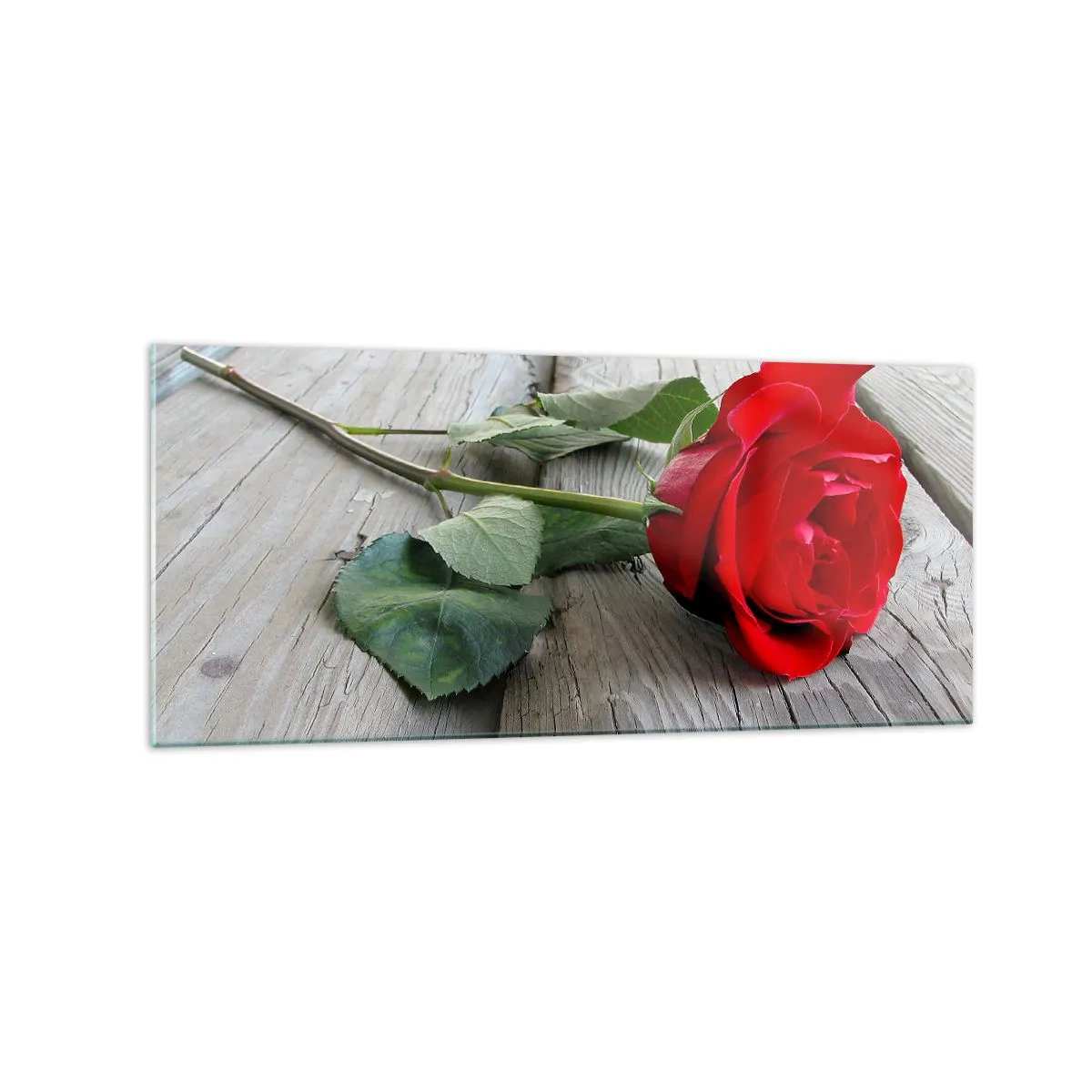 Tablou pe sticlă - Studiu în stacojiu - 120x50 cm