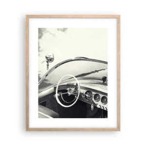 Poster în ramă de stejar deschis - E timpul pentru cei bogați - 40x50 cm