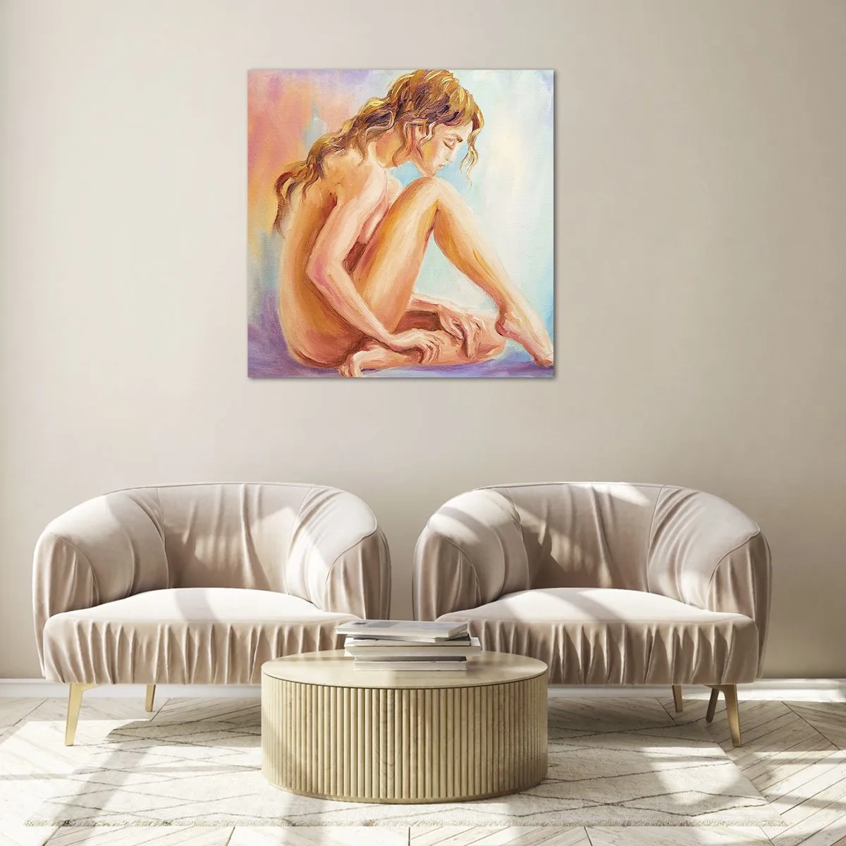 Tablou pe sticlă - Gest de tinerețe - 30x30 cm