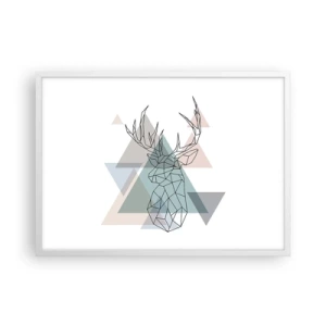 Poster în ramă albă - Într-o pădure geometrică - 70x50 cm