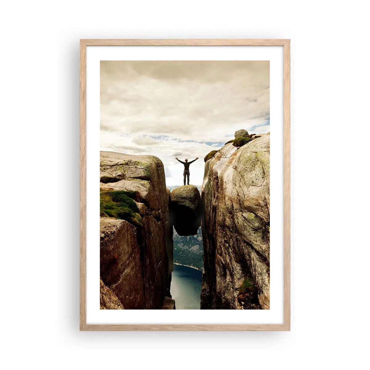 Poster în ramă de stejar deschis - Cum mă simt!? - 50x70 cm