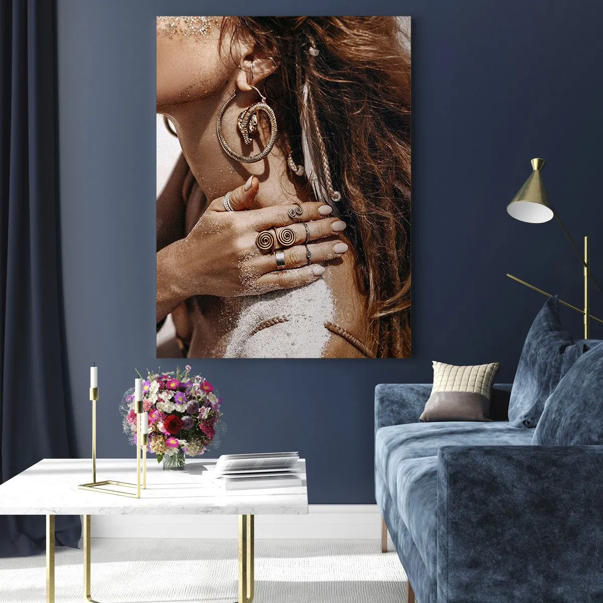 Tablou pe sticlă - Regina plajei sălbatice - 50x70 cm