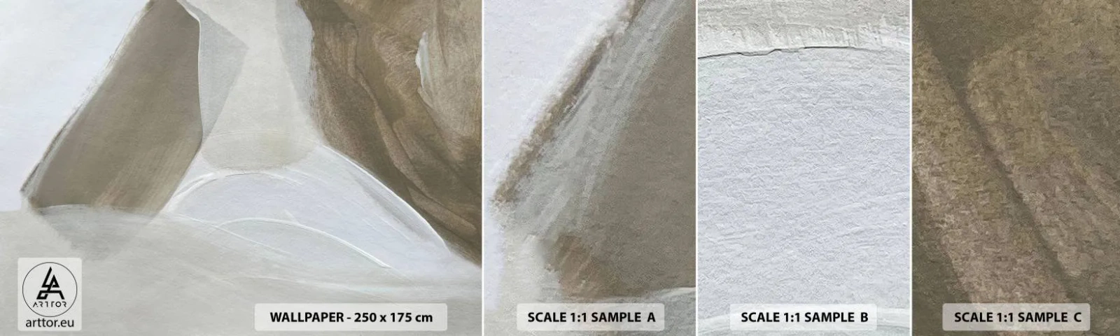 Mostră de Tapet Standard Eco - Val de alb - Luminos, Bucată, Minimalist - 100x30 cm