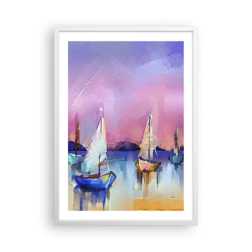 Poster în ramă albă - Direcția: ape largi - 50x70 cm
