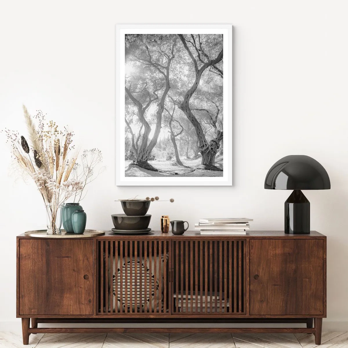 Poster în ramă albă - Într-o livadă de măslini - 61x91 cm