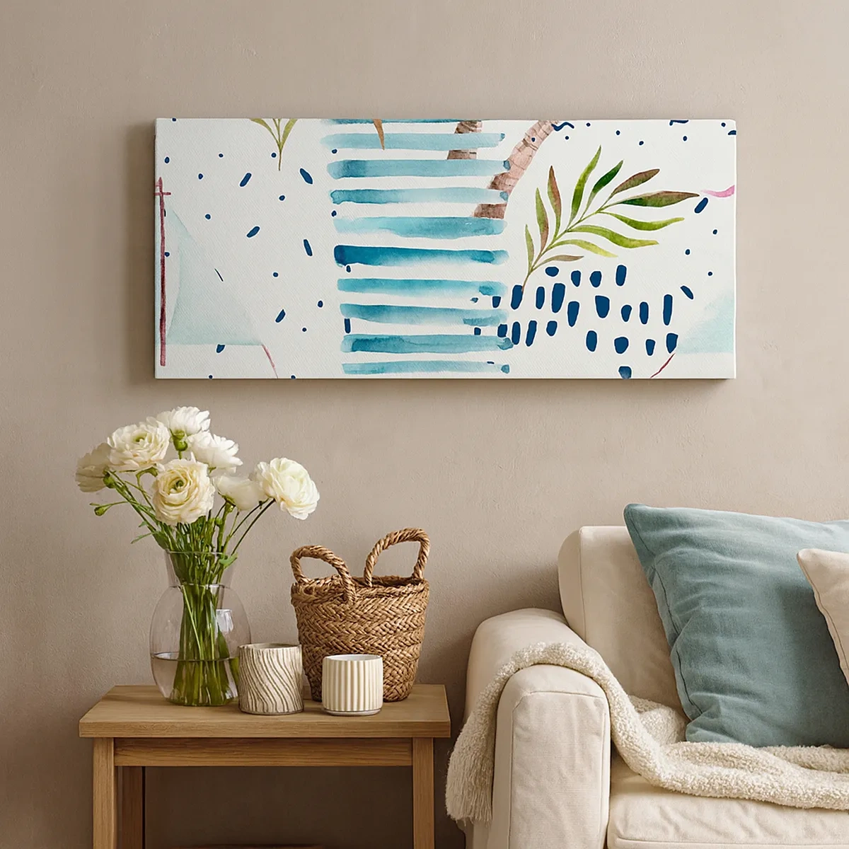 Tablou pe pânză - Vacanță sub palmieri - 30x30 cm