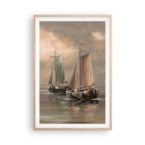 Poster în ramă de stejar deschis - Întoarcerea marinarilor - 61x91 cm