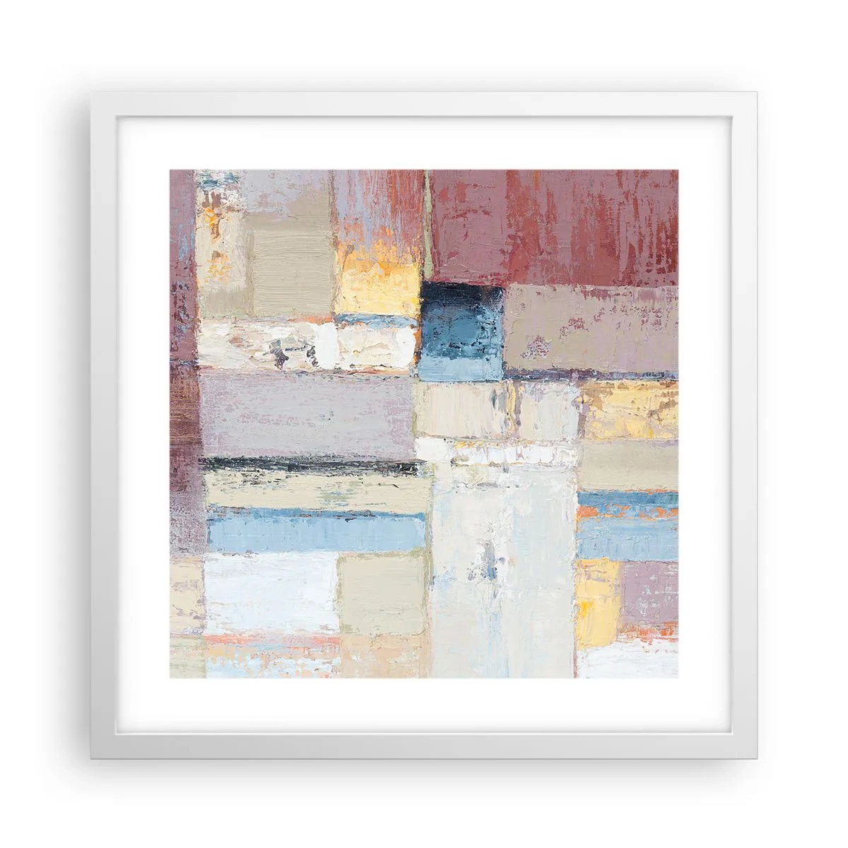 Poster în ramă albă - Liniștea geometriei - 40x40 cm