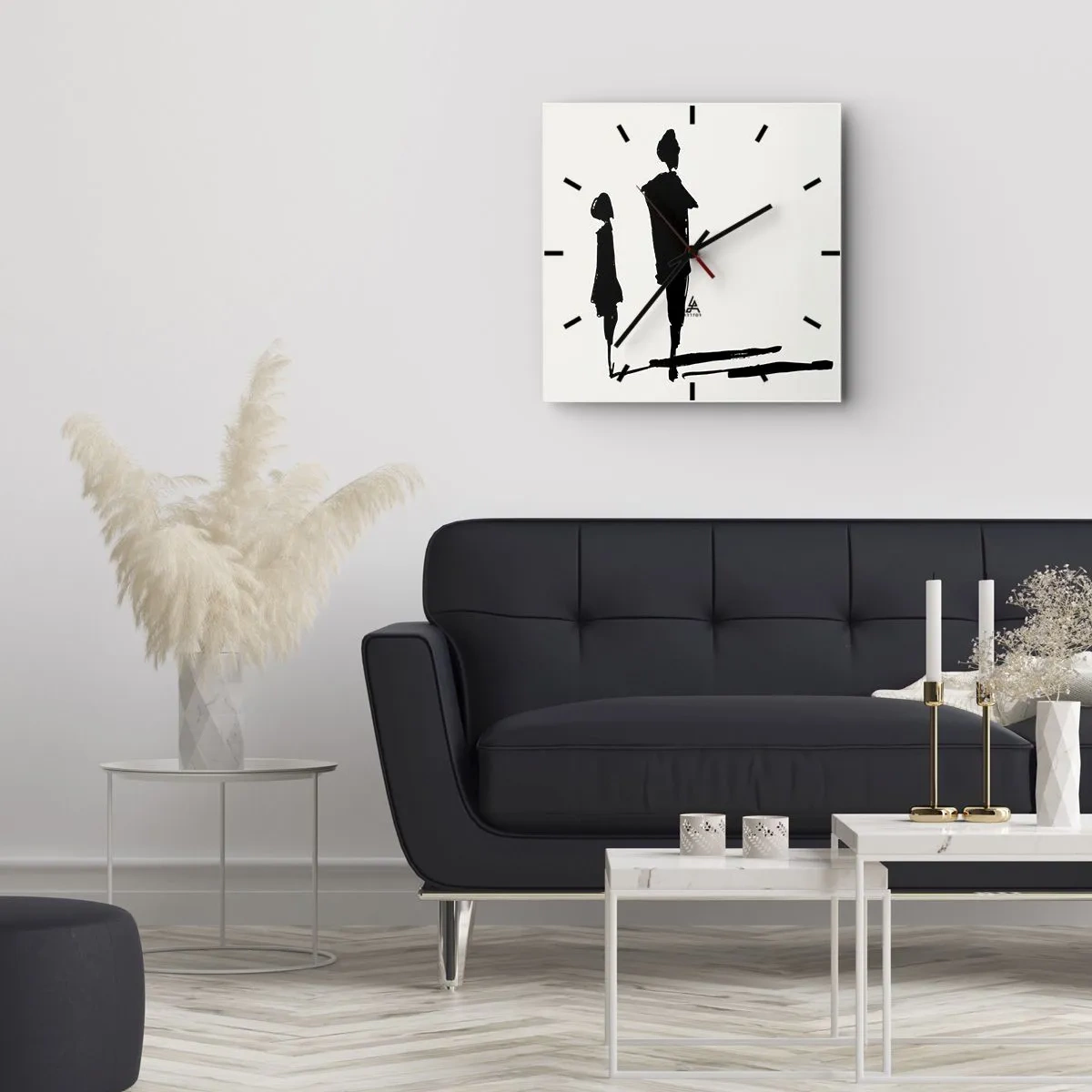 Ceas de perete - Ceas pe sticlă - Cu siguranță împreună? - 40x40 cm