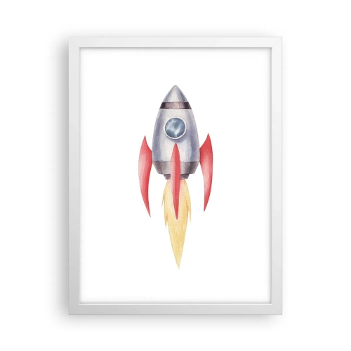 Poster în ramă albă - Mai sus, mai repede, mai departe - 30x40 cm