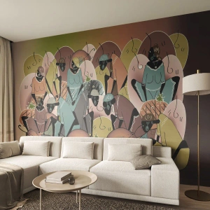 Tapet Premium Sand - Sărbătoarea cea mare se apropie - Abstracția, Grafică, Africa - 100x70 cm