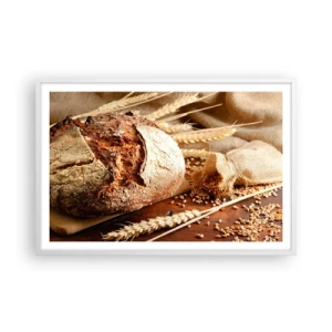 Poster în ramă albă - Apetisantă, parfumată, crocantă - 91x61 cm