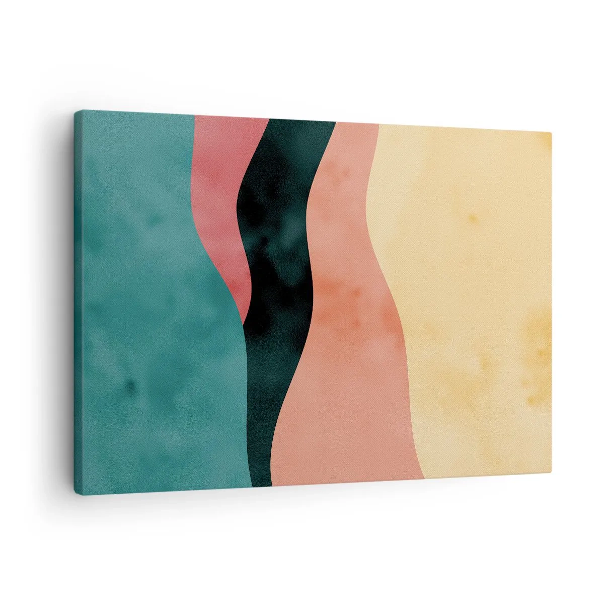 Tablou pe pânză Canvas - Valuri abstracte în culori pastelate - 70x50cm - Neconformitate compatibilă - Decorațiune modernă pentru perete pentru living și dormitor ARTTOR