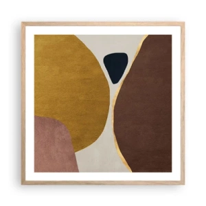 Poster în ramă de stejar deschis - Abstracție - un loc în spațiu - 60x60 cm