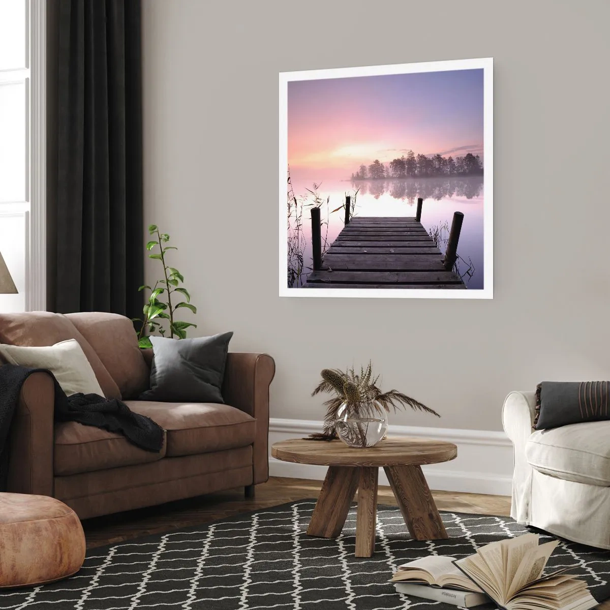 Poster - Din ceața de liliac... - 40x40 cm