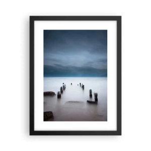 Poster în ramă neagră - Un lac în ceața calmă - 30x40 cm