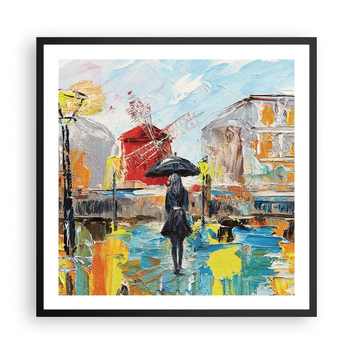 Poster în ramă neagră - Legende pariziene - 60x60 cm